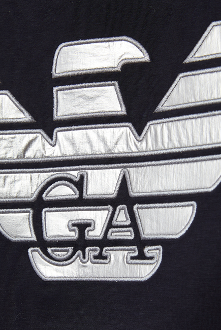 Macro Eagle Embroidered Metallic Sweatshirt